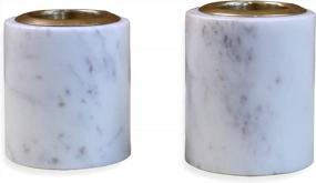 img 2 attached to Brass Inlaid Marble T Light Candle Holder: Perfect Décor For Weddings, Parties, And Holidays