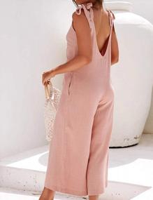 img 2 attached to Comfortable Chiffon Sleeveless Jumpsuits for Women with Pockets 💃 - Tank Top and Wide Leg Long Pants Jumpsuit Rompers