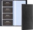 400 card capacity, black pu leather business card organizer book for men - mroco business credit card holder. logo