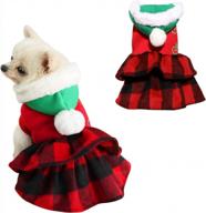 stay festive and warm with sgqcar's christmas plaid dog dress hoodie logo