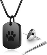 🐾 piercingj personalized stainless steel pet ashes urn necklace - engraved memorial jewelry paw print keepsake locket pendant for cat or dog sympathy - cremation urn with fill kit - loss of pet логотип