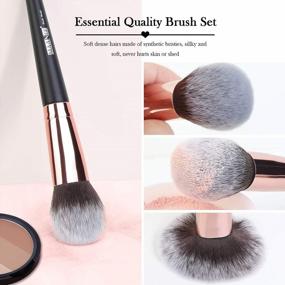 img 1 attached to Professional Makeup Brush Set - 18 Synthetic Brushes For Foundation, Powder, Concealers, Eye Shadows - Black Gold Color Scheme
