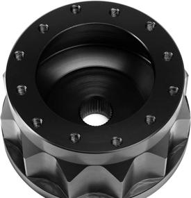 img 1 attached to 🔧 J2 Engineering J2-HUB-OR18-BK 2-inch 6-Bolt Aluminum Steering Wheel Hub Adapter in Black | Compatible with Accent, Tiburon, Genesis, and Miata