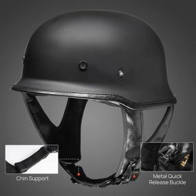 img 2 attached to ILM German Style Motorcycle Half Helmet - Unisex Open Face Scooter Cruiser Chopper Moped ATV UTV DOT Certified Helmet (Model Z105)