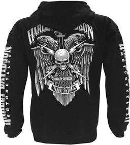 img 1 attached to 🏍️ Harley-Davidson Men's Lightning Crest Full-Zippered Hooded Sweatshirt, Black - Unleash Your Style with the Ultimate Biker Chic!