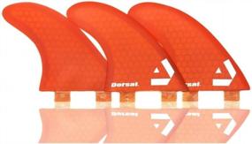 img 1 attached to Honeycomb FCS Base Thruster Set Of DORSAL Surfboard Fins In Orange, Featuring Hexcore Technology (3)