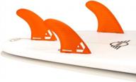honeycomb fcs base thruster set of dorsal surfboard fins in orange, featuring hexcore technology (3) logo
