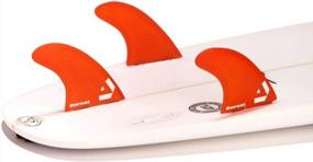 img 3 attached to Honeycomb FCS Base Thruster Set Of DORSAL Surfboard Fins In Orange, Featuring Hexcore Technology (3)
