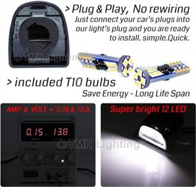 img 1 attached to 2" Black License Plate Light With T10 Bulbs & 12 LED 3030 SMD For 1999-2013 Silverado Avalanche Sierra Chevy Suburban Yukon Cadillac - Shockproof 12V DC