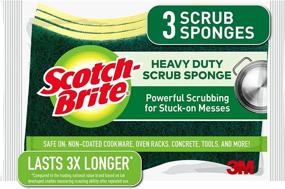 img 4 attached to 🧽 Scotch-Brite Heavy Duty Scrub Sponge, 3-Pack - Ultimate Cleaning & Scrubbing Power at Your Fingertips