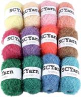 🧶 scyarn bonbons: 12 assorted colors of 100% polyester yarn, perfect for dishcloths crochet and knitting - 984 yards craft kit (pastel) logo