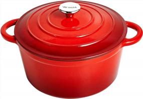 img 4 attached to Detailed review: DIJA Enameled Cast Iron Dutch Oven 4.5 Quart - Red, Nonstick 🍳 Round Pot with Lid, Side Handles, Mat - Ideal for Home Baking, Braising, and Cooking
