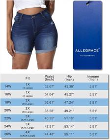 img 1 attached to Women'S Plus Size Denim Shorts High Waisted Ripped Folded Hem Jean Shorts ALLEGRACE