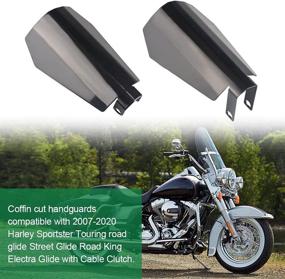 img 1 attached to 🏍️ WATERWICH Large Coffin Cut Handguards for Harley Dyna Sportster Touring Street Glide Road King Electra Glide 2007-2020 with Cable Clutch Compatibility