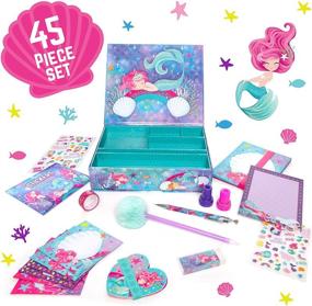 img 2 attached to Mermaid Stationery Gift Set for Girls, 45-Piece Letter Writing Kit with Envelopes, Paper, Cards, and More, Perfect Mermaid Gifts for Girls Ages 9-12