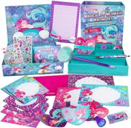 mermaid stationery gift set for girls, 45-piece letter writing kit with envelopes, paper, cards, and more, perfect mermaid gifts for girls ages 9-12 logo