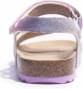 img 1 attached to KRABOR Boys & Girls Sandals: Glitter Flat Slides W/ Adjustable Straps & Cork Footbed For Toddlers, Little Kids & Big Kids