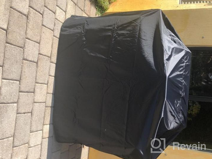 img 1 attached to Durable Waterproof Barbeque Cover - Premium BBQ Protector for Weber, Brinkmann, Char Broil Grills - Medium Size, Black review by Christine Dillard
