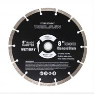 premium 8-inch segmented wet/dry diamond blade for metal, masonry, aluminum, steel, and wood - toolman sth047 logo