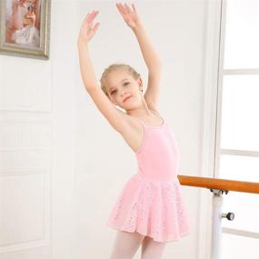 img 3 attached to Camisole Leotard Glitter Skirted Toddler Girls' Clothing via Active