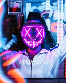 img 2 attached to Light Up Your Halloween With AnanBros Scary LED Mask For Men, Women And Kids!