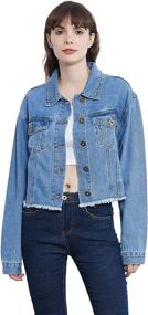 img 4 attached to Anna Kaci Jacket Distressed Oversized Jackets Women's Clothing and Coats, Jackets & Vests