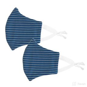 img 4 attached to 👥 BooginHead Adjustable Ear Loop Face Coverings with Filter Pocket, Navy Stripes Adult (Pack of 2), Blue