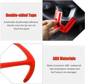img 2 attached to Voodonala For Challenger Charger Steering Wheel Cover Trim For 2015-2022 Dodge Challenger Charger Red, 4Pcs