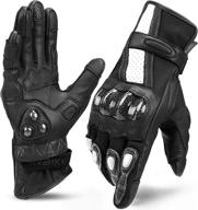 inbike leather motorcycle gloves with carbon fiber hard knuckle touch screen for women black large logo