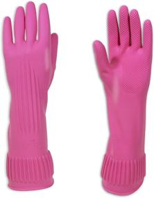 img 4 attached to 🧤 Mamison Non-Slip Reusable Kitchen Rubber Gloves - Quality Household Cleaning & Home Improvement (Medium, 5 Pairs)