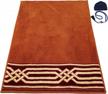 modefa turkish islamic luxury prayer carpet - large plush velvet rolled kilim prayer rug - thick janamaz for men & women - ramadan or eid gift - with tesbih prayer beads & kufi cap (simple orange) logo