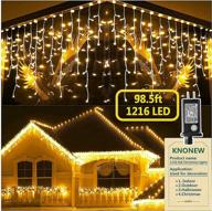 99ft 8 modes christmas lights outdoor decorations - 228 drops led string light indoor decor for wedding, party & holiday warm white логотип