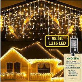 img 4 attached to 99Ft 8 Modes Christmas Lights Outdoor Decorations - 228 Drops LED String Light Indoor Decor For Wedding, Party & Holiday Warm White