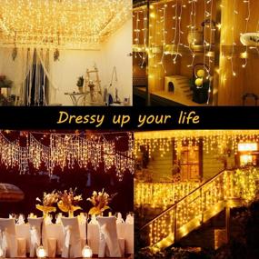 img 1 attached to 99Ft 8 Modes Christmas Lights Outdoor Decorations - 228 Drops LED String Light Indoor Decor For Wedding, Party & Holiday Warm White