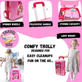 img 2 attached to Kids Kitchen Playset With Accessories - Pretend Play Cooking Set For Boys & Girls, Pots, Pans, Dishes, Cups, Utensils And Food Toys In Adorable Travel Suitcase With Light And Sound Effects