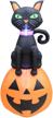 inflatable halloween display: 5-foot scary black cat on jack o' lantern yard art décor for spooky town by productworks logo