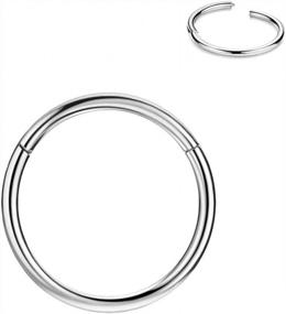 img 4 attached to Гипоаллергенные кольца для носа FANSING различных размеров и цветов: золото, розовое золото, серебро, черный, синий и радужный