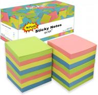 organize your life with 1600 easy-to-post self-stick notes: 16 pads of 3x3 inch sticky notes in assorted colors for study, work, and daily life - 100 sheets per pad logo