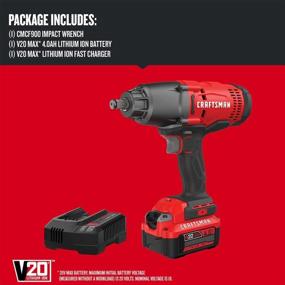 img 2 attached to CRAFTSMAN V20* Impact Wrench Kit, Hog Ring, Cordless, 1/2-Inch (CMCF900M1)