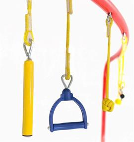 img 1 attached to Experience The Ultimate Outdoor Fun With ActivPlay Modular Jungle Gym: Swing Set, Monkey Bars, Hanging Bridge And Jungle Line Kit In Red, Blue And Yellow!