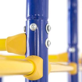 img 2 attached to Experience The Ultimate Outdoor Fun With ActivPlay Modular Jungle Gym: Swing Set, Monkey Bars, Hanging Bridge And Jungle Line Kit In Red, Blue And Yellow!