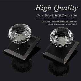 img 2 attached to Oil Rubbed Bronze Door Knob Set With Round Diamond Crystal Glass - Keyless Privacy For Bathroom & Bedroom