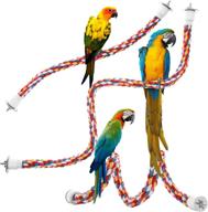 🐦 jusney comfy perch bird rope bungee toy - ideal parrot perches and toys [1 pack] логотип