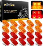 🚛 partsam 20pcs 2x4 double bullseye led marker lights, 10 diodes, surface mount sealed rectangle, waterproof rectangular led trailer marker clearance lights – 12v логотип