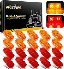 img 4 attached to 🚛 Partsam 20Pcs 2x4 Double Bullseye LED Marker Lights, 10 Diodes, Surface Mount Sealed Rectangle, Waterproof Rectangular LED Trailer Marker Clearance Lights – 12V