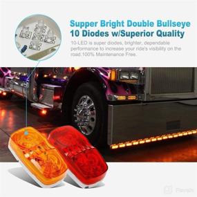 img 3 attached to 🚛 Partsam 20Pcs 2x4 Double Bullseye LED Marker Lights, 10 Diodes, Surface Mount Sealed Rectangle, Waterproof Rectangular LED Trailer Marker Clearance Lights – 12V