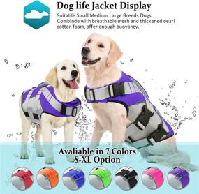 img 3 attached to SUNFURA Dog Life Jacket: Reflective Pet Swim Vest with Rescue Handle for Boating, Kayaking - Adjustable Safety Preserver for Small, Medium, Large Dogs