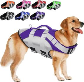 img 4 attached to SUNFURA Dog Life Jacket: Reflective Pet Swim Vest with Rescue Handle for Boating, Kayaking - Adjustable Safety Preserver for Small, Medium, Large Dogs