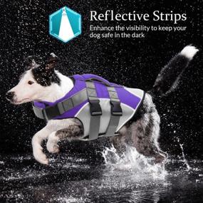 img 1 attached to SUNFURA Dog Life Jacket: Reflective Pet Swim Vest with Rescue Handle for Boating, Kayaking - Adjustable Safety Preserver for Small, Medium, Large Dogs