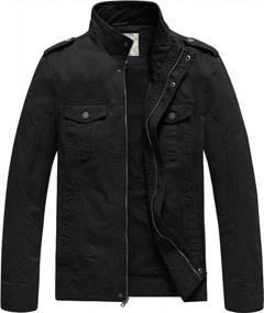 img 4 attached to Men'S Military Style Jacket With Casual Washed Cotton Finish By WenVen